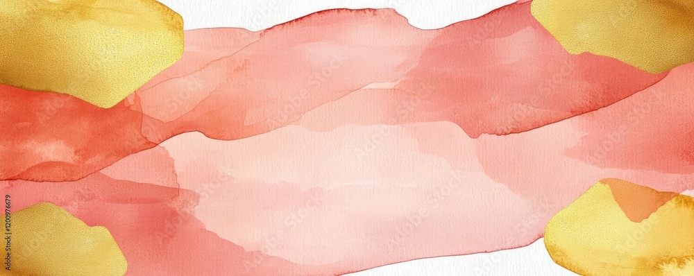 Poster minimalist watercolor idea. vibrant watercolor texture with abstract shapes in warm colors for creat