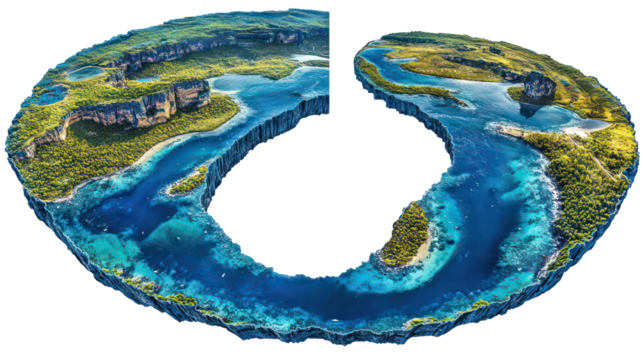 Tropical Islands & Blue Waters Panorama Generative AI
