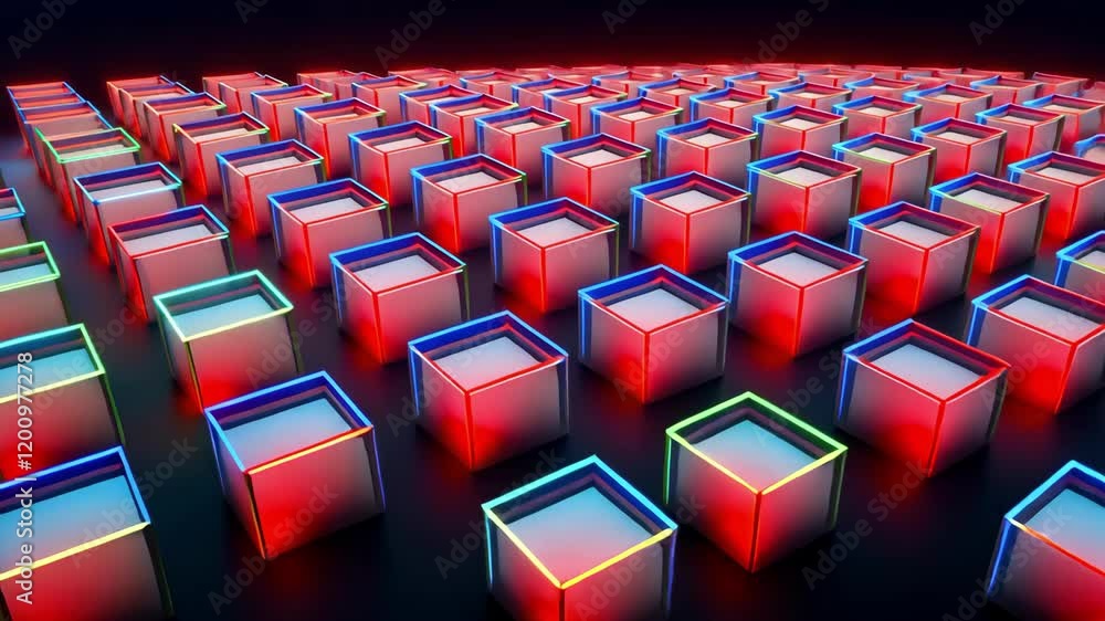 Aufkleber dynamic composition of glowing cubes creates a captivating, futuristic visual atmosphere with vibran