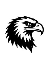 Eagle Head Icon Vector Black White