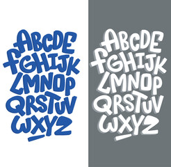 hand drawn alphabet, Bold Handwritten Alphabet Font, blue font 