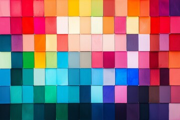 Color chart of squares in various colors, arranged neatly to create an abstract background. 
