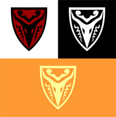 bull shield logo vector icon