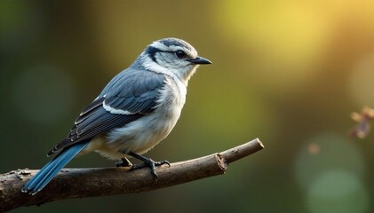 Soft feathers intertwined on rustic wood branch, twigs, birdsong