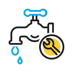 Vector multicolor icon for Faucet repair