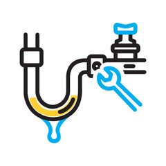 Vector multicolor icon for Water line repair