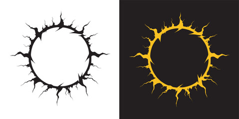 circle with lighnting effect lighting circle frame