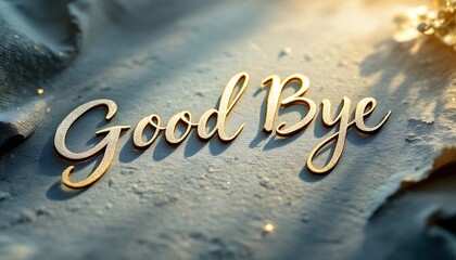 Golden Goodbye Message on Textured Surface
