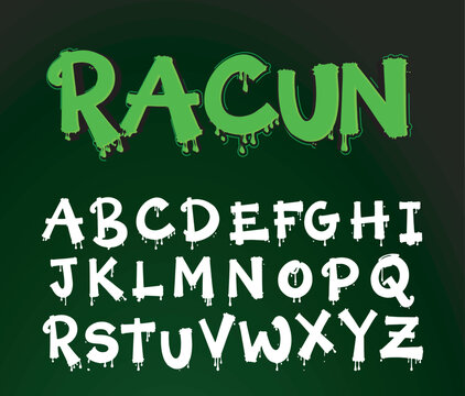 racun font dripping font toxic font typography alphabet with dripping effect