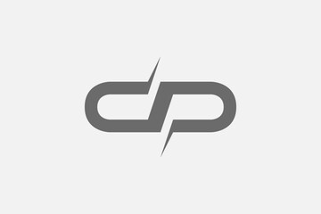 Geometric powerful modern simple letter dp logo