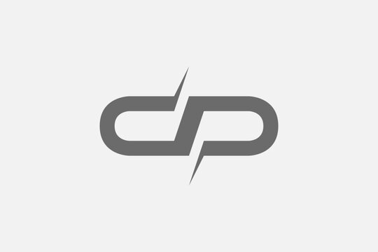 Geometric powerful modern simple letter dp logo
