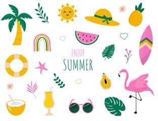 Naklejka premium summer elements collection