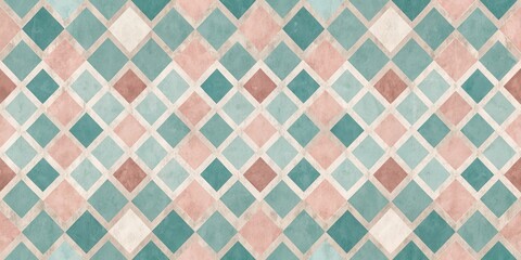 Elegant Pastel Diamond Pattern Design for Textile and Interior Decor