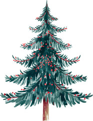 Obraz premium a lush, evergreen tree, resembling a classic Christmas tree. The branches are densely packed with vibrant green needles, showcasing a rich, deep color that conveys a sense of vitality.