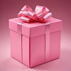 Obraz premium Pink Gift box with ribbon