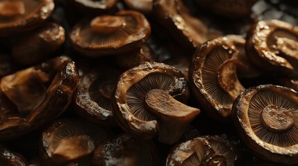 Close up of Deep fried mushrooms in a pan