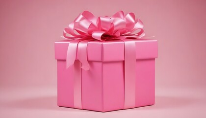 Obraz premium Pink Gift box with ribbon