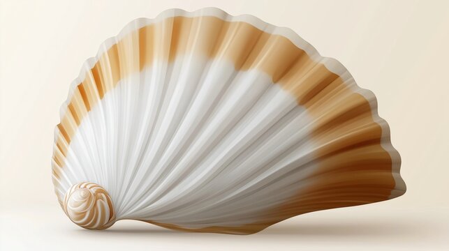3D illustration of a seashell