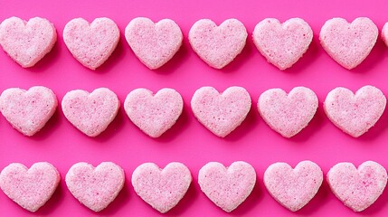 Obraz premium Pink Heart Shaped Candies on Colorful Background
