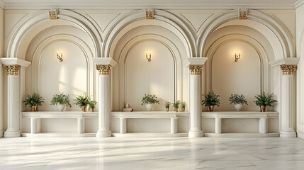 Grand Hall Archway Interior Design Sunlight
