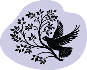 illustration of A flying pigeon silhouette.