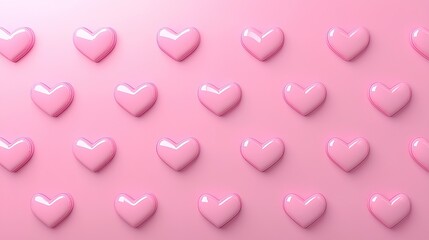 Obraz premium Pink Hearts on a Soft Background