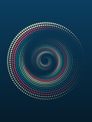 Circular equalizer of sound waves. Vector illustration. Sketch for creativity.