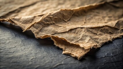 Textured Fabric Draped on a Dark Surface Showing Wrinkles and Frayed Edges