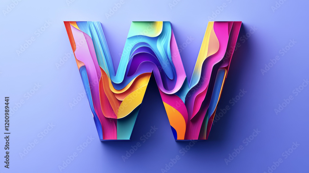 Fototapete set of alphabet symbols of letter w, such a logo. rasterized version also available in gallery