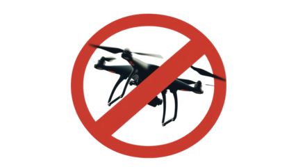 No drones allowed sign isolated on white background 