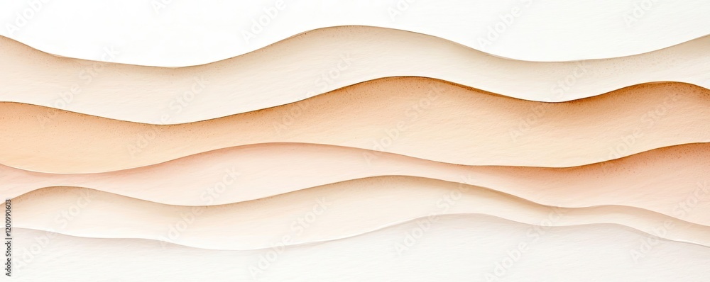 Poster neutral watercolor concept. abstract waves in soft colors create a serene, modern aesthetic for desi