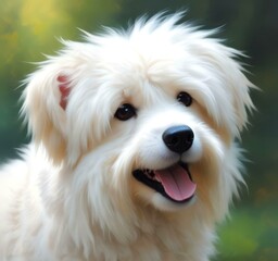 Illustration of fluffy and cute small dog.