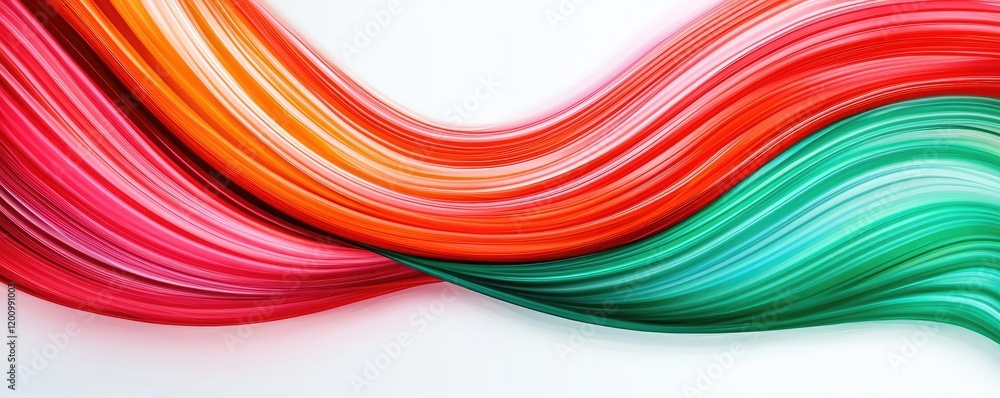 Poster playful watercolor concept. colorful abstract waves in vibrant red and green create a dynamic visual