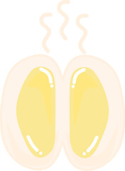 Split Hot Sweet Steamed Bun with Custard Filling