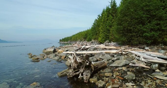 British Columbia great bear rainforest coastline, Aerial view