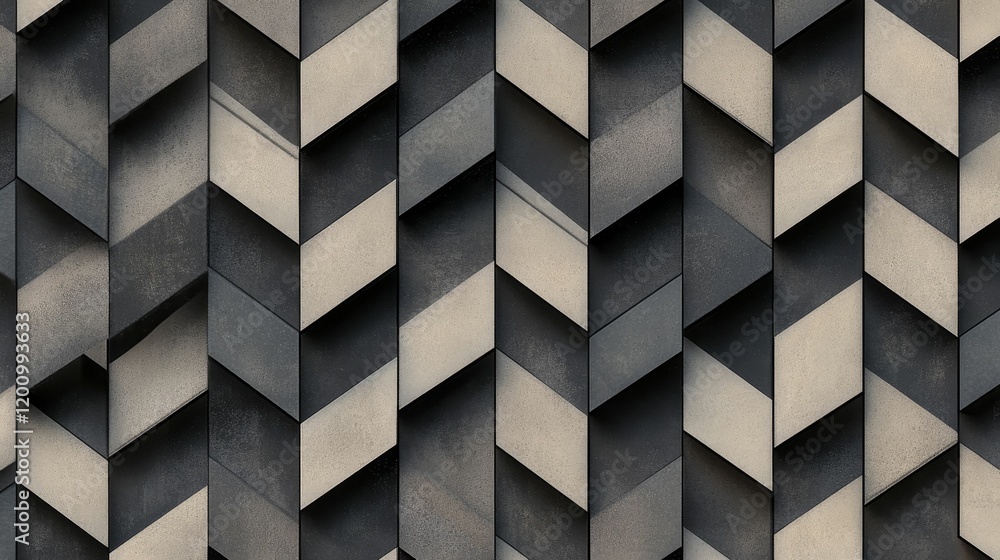 Poster textured gray geometric shapes form a repeating pattern.
