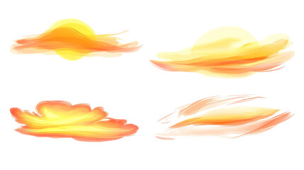 Beautiful Sunsets in Warm Hues Over Clear Skies Generative AI