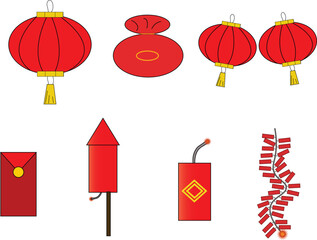 Drawing of the Chinese New Year Festival Used for making illustrations for festivals.