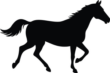 Running Horse Silhouette Vector: Elegant Animal Illustration

