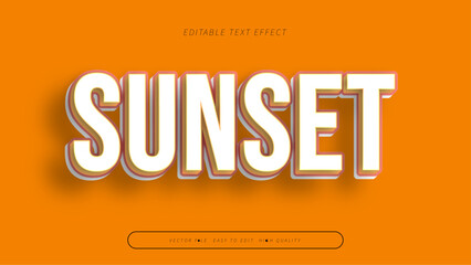 sunset editable text effect 3d gradient typography design
