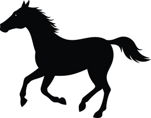 Black Horse Silhouette: Perfect for Equestrian and Wildlife Themes
