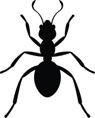 Ant Silhouette Vector: Minimalist Insect Illustration for Nature Themes
