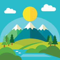 Fototapeta premium landscape with mountains