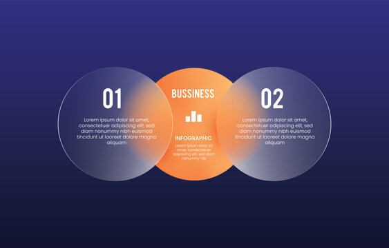 glassmorph infographic chart circle orange gradient