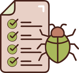 Clipboard and Bug Illustration: Perfect for Debugging and QA Themes
