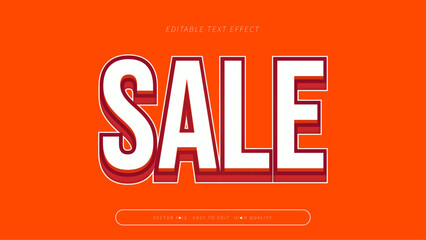 sale editable text effect with red white orange bold gradient style