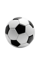 Black and white soccer ball with transparent background