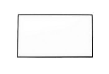 Black frame flat screen television on transparent background