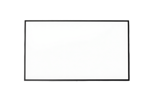 Black frame flat screen television on transparent background