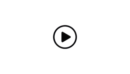 Black play button with transparent background